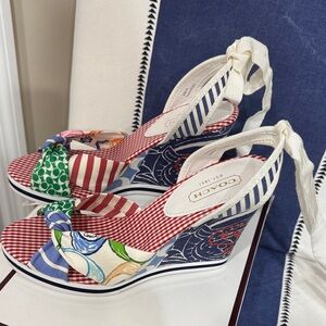 Coach Tammie patchwork espadrilles. NEVER WORN. 8